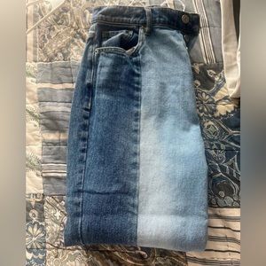 Pacsun light and dark wash jeans , high rise straight leg, size 28